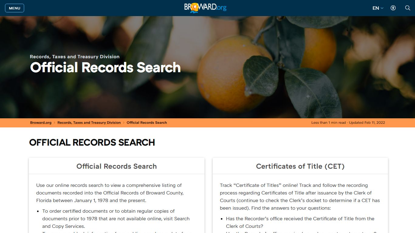 Records Official Records Search - Broward County, Florida